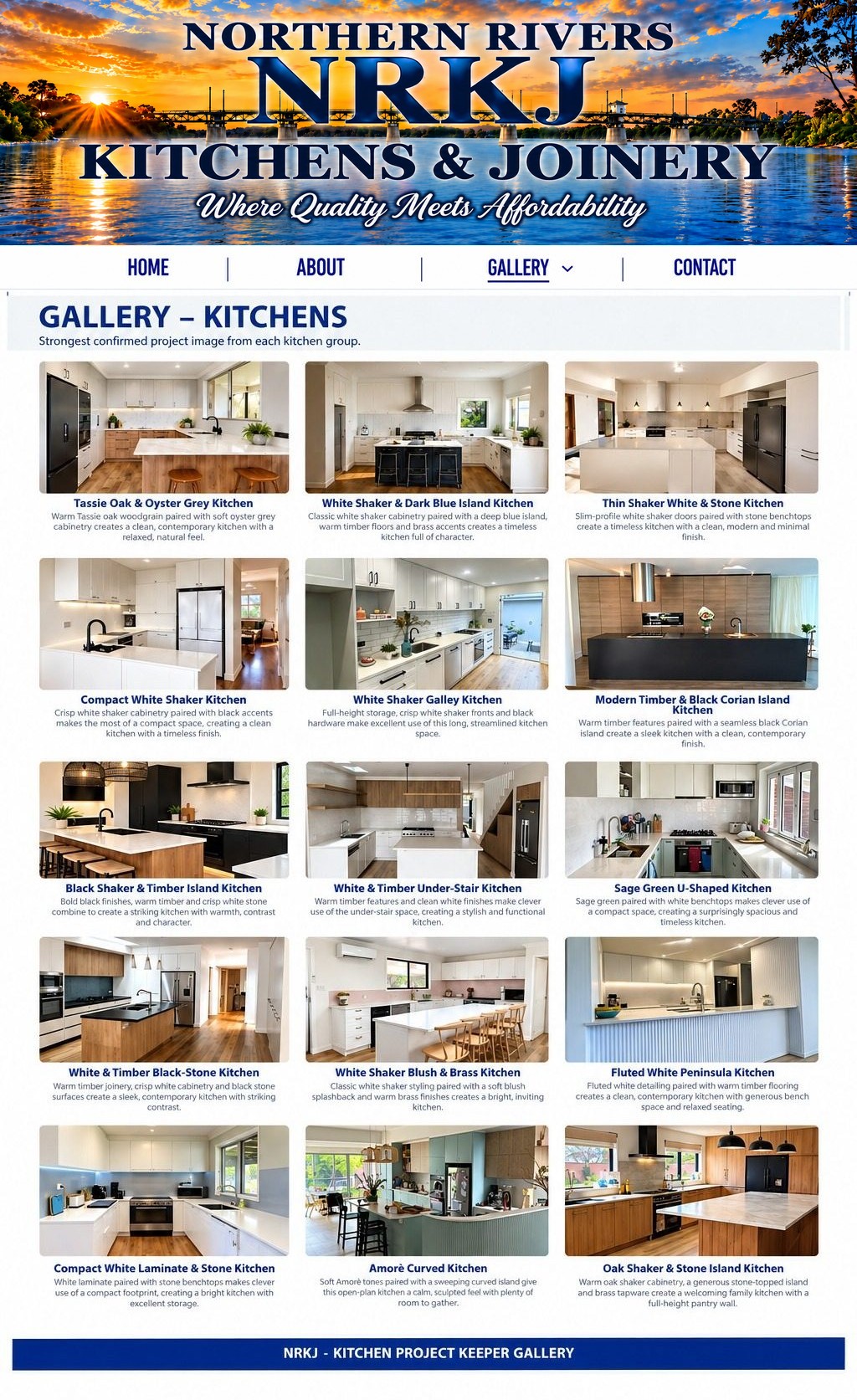 Gallery – Kitchens. Fifteen kitchens by NRKJ – Northern Rivers Kitchens and Joinery.